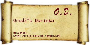 Orsós Darinka névjegykártya